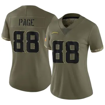 Nike Alan Page Women's Limited Minnesota Vikings Olive 2022 Salute To Service Jersey