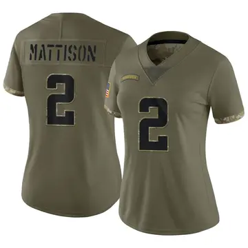 Nike Alexander Mattison Women's Limited Minnesota Vikings Olive 2022 Salute To Service Jersey