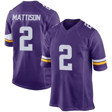 Nike Alexander Mattison Youth Game Minnesota Vikings Purple Team Color Jersey