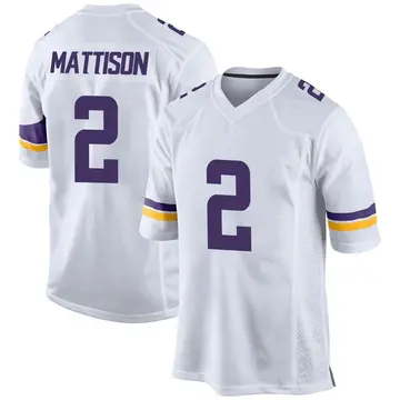 Nike Alexander Mattison Youth Game Minnesota Vikings White Jersey