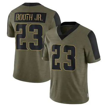 Nike Andrew Booth Jr. Men's Limited Minnesota Vikings Olive 2021 Salute To Service Jersey