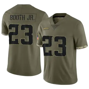 Nike Andrew Booth Jr. Men's Limited Minnesota Vikings Olive 2022 Salute To Service Jersey