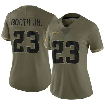 Nike Andrew Booth Jr. Women's Limited Minnesota Vikings Olive 2022 Salute To Service Jersey
