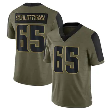 Nike Austin Schlottmann Men's Limited Minnesota Vikings Olive 2021 Salute To Service Jersey