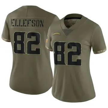 Nike Ben Ellefson Women's Limited Minnesota Vikings Olive 2022 Salute To Service Jersey