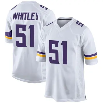 Nike Benton Whitley Men's Game Minnesota Vikings White Jersey