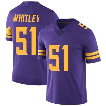 Nike Benton Whitley Men's Limited Minnesota Vikings Purple Color Rush Jersey