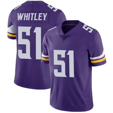 Nike Benton Whitley Men's Limited Minnesota Vikings Purple Team Color Vapor Untouchable Jersey