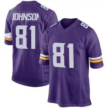 Nike Bisi Johnson Men's Game Minnesota Vikings Purple Team Color Jersey