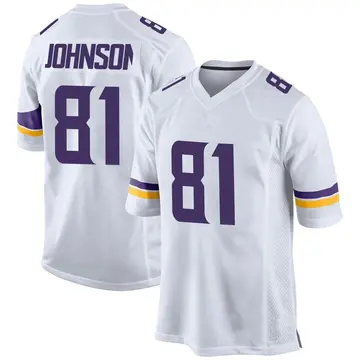 Nike Bisi Johnson Men's Game Minnesota Vikings White Jersey