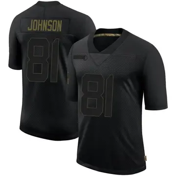 Nike Bisi Johnson Men's Limited Minnesota Vikings Black 2020 Salute To Service Jersey