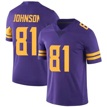 Nike Bisi Johnson Men's Limited Minnesota Vikings Purple Color Rush Jersey