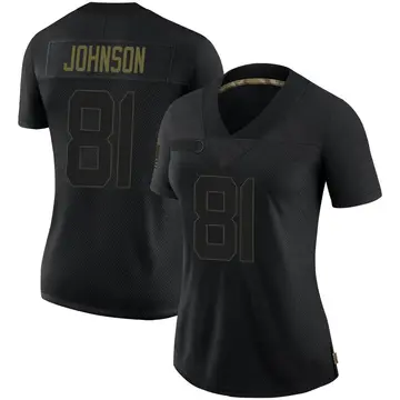 Nike Bisi Johnson Women's Limited Minnesota Vikings Black 2020 Salute To Service Jersey