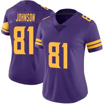 Nike Bisi Johnson Women's Limited Minnesota Vikings Purple Color Rush Jersey