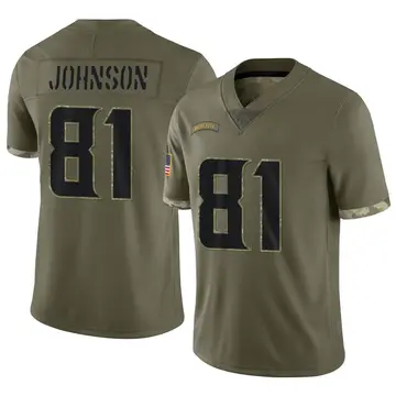 Nike Bisi Johnson Youth Limited Minnesota Vikings Olive 2022 Salute To Service Jersey
