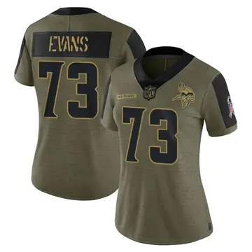 Nike Bobby Evans Women's Limited Minnesota Vikings Olive 2021 Salute To Service Jersey