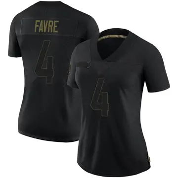 Nike Brett Favre Women's Limited Minnesota Vikings Black 2020 Salute To Service Jersey