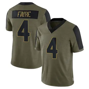Nike Brett Favre Youth Limited Minnesota Vikings Olive 2021 Salute To Service Jersey