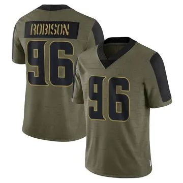Nike Brian Robison Men's Limited Minnesota Vikings Olive 2021 Salute To Service Jersey
