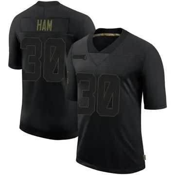 Nike C.J. Ham Men's Limited Minnesota Vikings Black 2020 Salute To Service Jersey