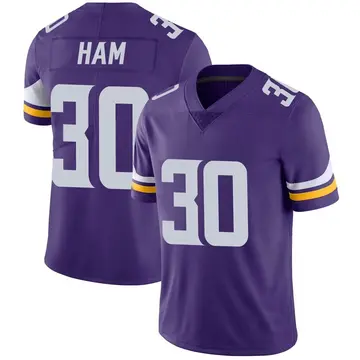 Nike C.J. Ham Men's Limited Minnesota Vikings Purple Team Color Vapor Untouchable Jersey