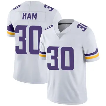 Nike C.J. Ham Men's Limited Minnesota Vikings White Vapor Untouchable Jersey