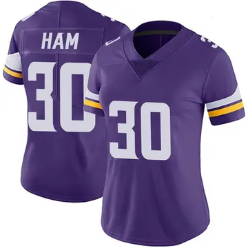 Nike C.J. Ham Women's Limited Minnesota Vikings Purple Team Color Vapor Untouchable Jersey