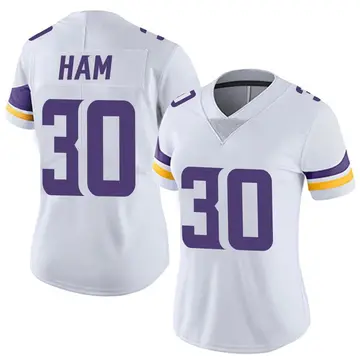 Nike C.J. Ham Women's Limited Minnesota Vikings White Vapor Untouchable Jersey