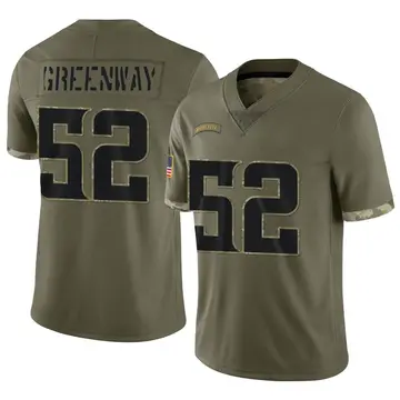 Nike Chad Greenway Men's Limited Minnesota Vikings Olive 2022 Salute To Service Jersey