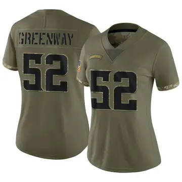 Nike Chad Greenway Women's Limited Minnesota Vikings Olive 2022 Salute To Service Jersey