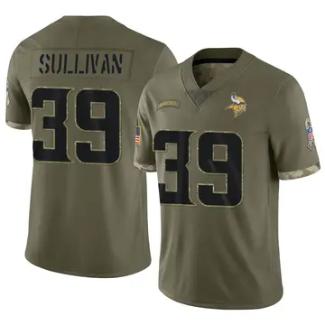 Nike Chandon Sullivan Men's Limited Minnesota Vikings Olive 2022 Salute To Service Jersey
