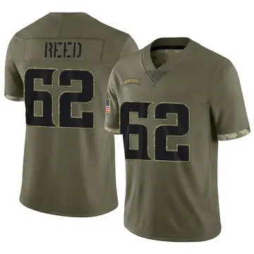 Nike Chris Reed Men's Limited Minnesota Vikings Olive 2022 Salute To Service Jersey