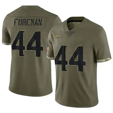 Nike Chuck Foreman Men's Limited Minnesota Vikings Olive 2022 Salute To Service Jersey