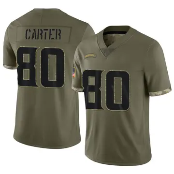 Nike Cris Carter Youth Limited Minnesota Vikings Olive 2022 Salute To Service Jersey