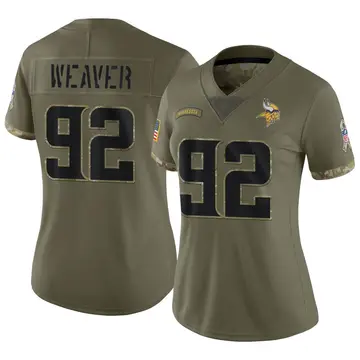 Nike Curtis Weaver Women's Limited Minnesota Vikings Olive 2022 Salute To Service Jersey