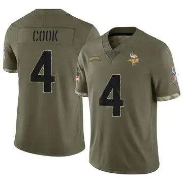 Nike Dalvin Cook Youth Limited Minnesota Vikings Olive 2022 Salute To Service Jersey