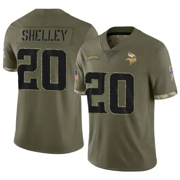 Nike Duke Shelley Men's Limited Minnesota Vikings Olive 2022 Salute To Service Jersey