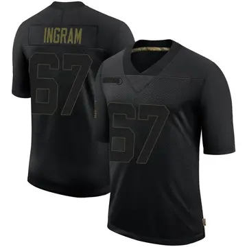 Nike Ed Ingram Men's Limited Minnesota Vikings Black 2020 Salute To Service Jersey