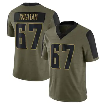 Nike Ed Ingram Men's Limited Minnesota Vikings Olive 2021 Salute To Service Jersey
