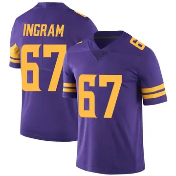 Nike Ed Ingram Men's Limited Minnesota Vikings Purple Color Rush Jersey