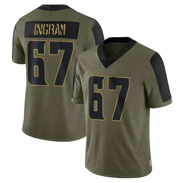 Nike Ed Ingram Youth Limited Minnesota Vikings Olive 2021 Salute To Service Jersey