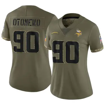 Nike Esezi Otomewo Women's Limited Minnesota Vikings Olive 2022 Salute To Service Jersey