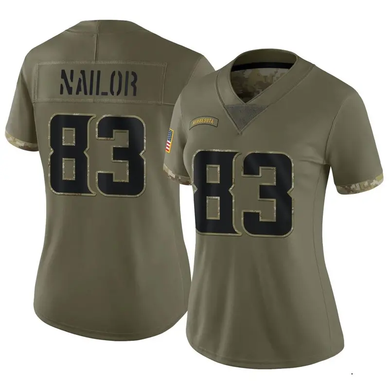 Nike Jalen Nailor Women's Limited Minnesota Vikings Olive 2022 Salute To Service Jersey