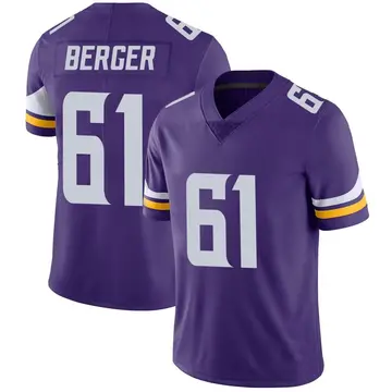 Nike Joe Berger Men's Limited Minnesota Vikings Purple Team Color Vapor Untouchable Jersey