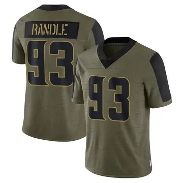 Nike John Randle Men's Limited Minnesota Vikings Olive 2021 Salute To Service Jersey