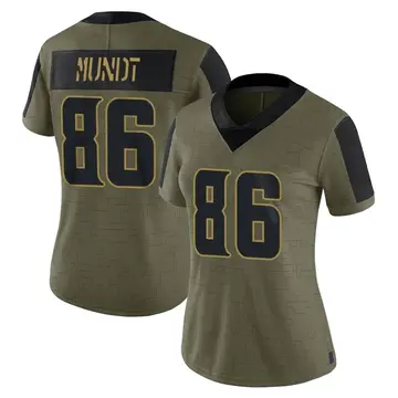 Nike Johnny Mundt Women's Limited Minnesota Vikings Olive 2021 Salute To Service Jersey