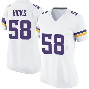 Nike Jordan Hicks Women's Game Minnesota Vikings White Jersey
