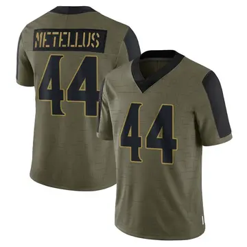 Nike Josh Metellus Men's Limited Minnesota Vikings Olive 2021 Salute To Service Jersey