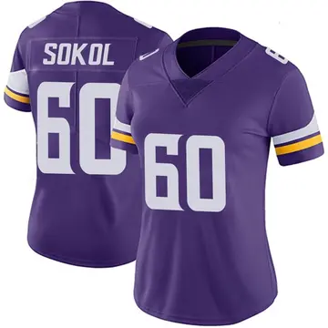 Nike Josh Sokol Women's Limited Minnesota Vikings Purple Team Color Vapor Untouchable Jersey