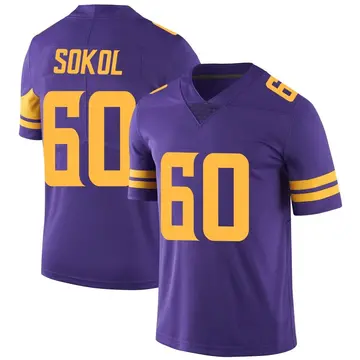 Nike Josh Sokol Youth Limited Minnesota Vikings Purple Color Rush Jersey